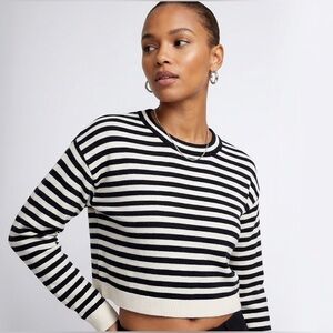 Striped Black and White Women's Top